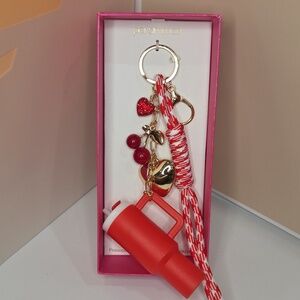❤️🔹️Persimmon 🔹️ Beautiful Tumbler, Cherry Heart Bag Charm Or Key Chain